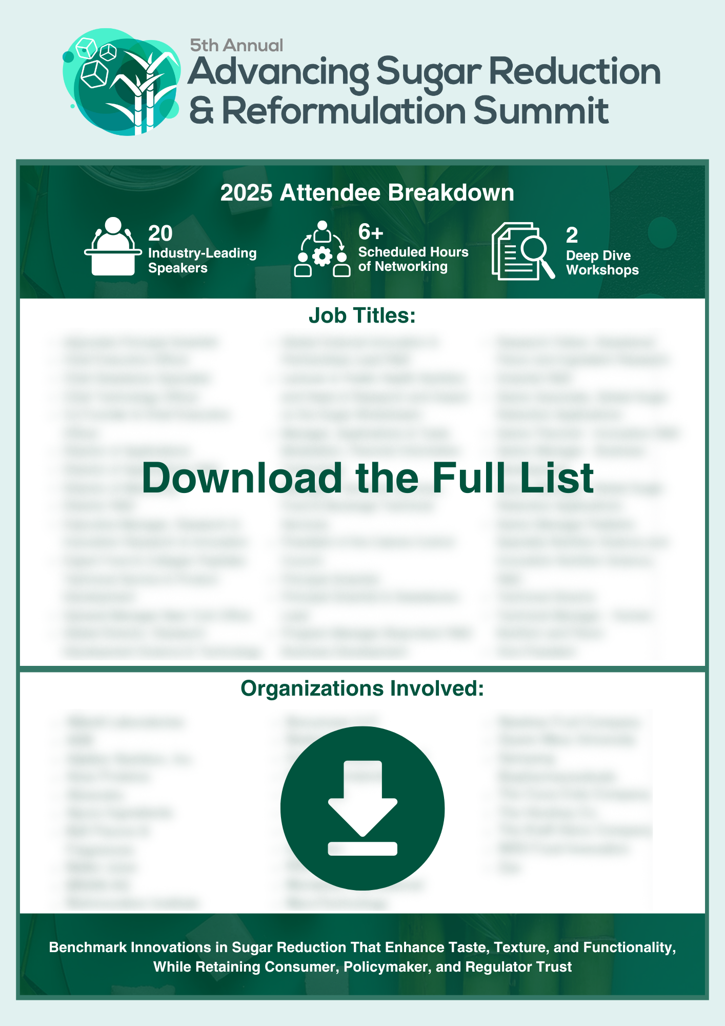 Blind Attendee List - 5th Advancing Sugar Reduction & Reformulation Summit Blind Attendee List - 5th Advancing Sugar Reduction & Reformulation Summit